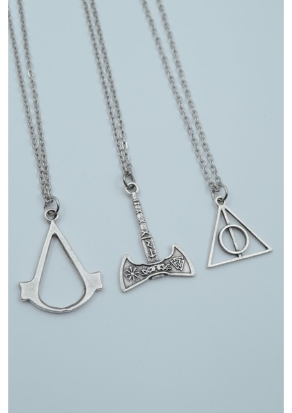 3'lü Assassin’s Creed Viking Balta Harry Potter Kolye Seti