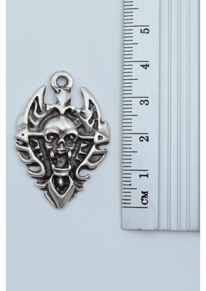 3'lü Pentagram Kuru Kafa Gitar Diablo Kalkan Kolye Seti modelleri