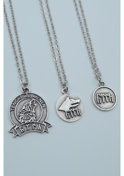 3'lü Tengri Biz Menen - Göktürkçe Türk Kolye Seti