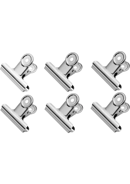 Round Clips 31 mm Metal Maşa Kıskaç 6 Lı (B2005)