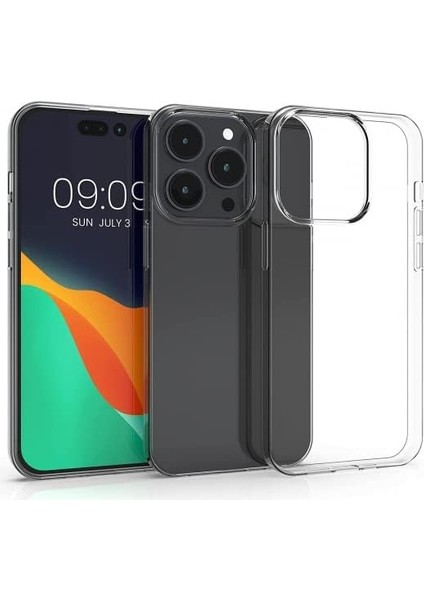 iphone 14 Pro Kılıf Kamera Korumasız Şeffaf Silikon Tpu 0.02MM Şeffaf Kapak Kılıf