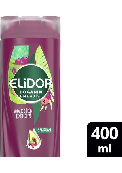 Doğanın Enerjisi Saç Bakım Şampuanı Avokado ve Üzüm Çekirdeği Yağı 400 ml