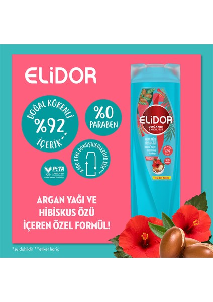 Doğanın Enerjisi Saç Bakım Şampuanı Argan Yağı & Hibiskus Özü 400 ml