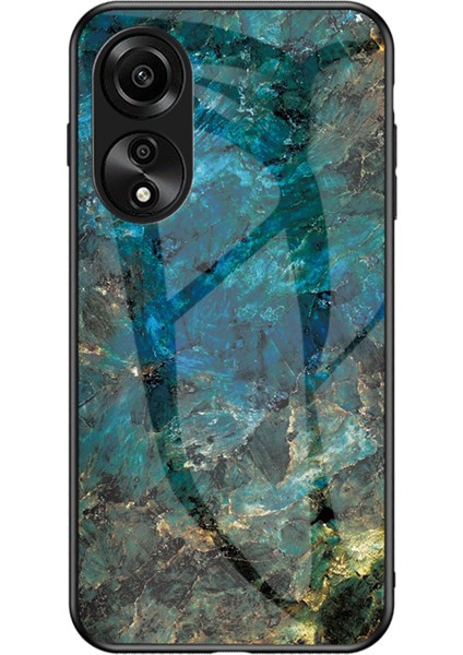 Oppo A78 4g Kapak Mermer Tasarımı Temperli Cam+Pc+Tpu Çizgiye Karşı Telefon Kılıfı (Yurt Dışından)