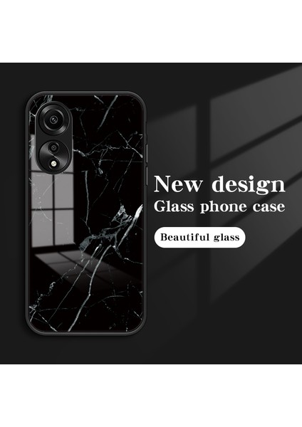 Oppo A78 4g Kapak Mermer Tasarımı Temperli Cam+Pc+Tpu Çizgiye Karşı Telefon Kılıfı (Yurt Dışından) fırsatları