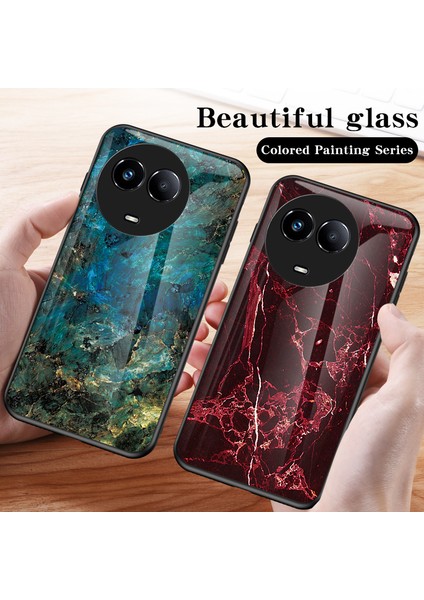 Realme 11 5g Kapak Pc+Tpu+Temsilli Cam Mermer Desen Telefon Kılıfı (Yurt Dışından) modelleri