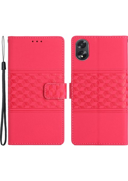 Oppo A18 4g Baskılı Rhombus Cep Telefonu Stand Cüzdan Kapağı (Yurt Dışından) fiyatları