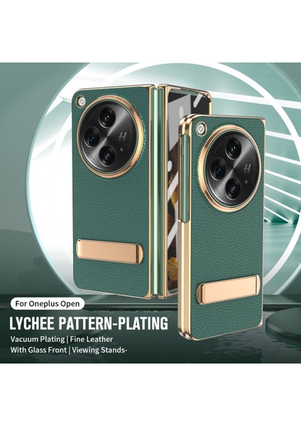 Oneplus Open Kasa Litchi Doku Deri+Pc Telefon Kickstand Cover (Yurt Dışından) fiyatları