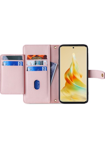 Oppo A2 Pro 5g Fermuarı Cep Deri Telefon Stand Kapağı Uzun ve Kısa Kayış (Yurt Dışından) fırsatları