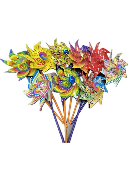 Rüzgar Gülü 8 Kanatlı Karışık Renkli 2 Adet