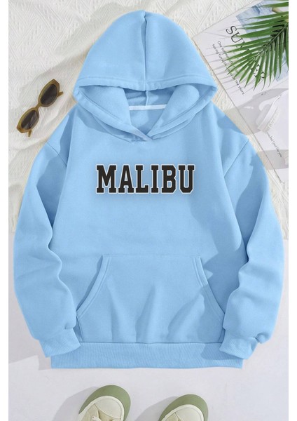 Unisex Malıbu Baskılı Oversize Sweatshirt