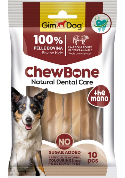 Rawhide Sticks Burgu Köpek Çiğneme Kemiği 80 gr 10 Adet