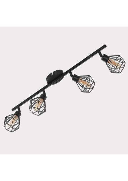 Zapata 3 W Ledli Yuvarlak Sıvaüstü Spot 4 Adet Siyah