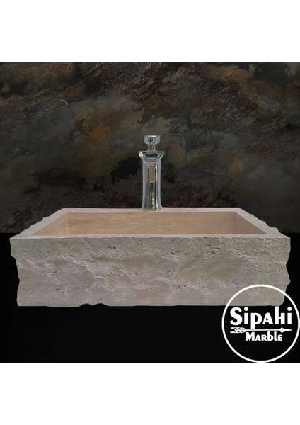 Traverten Dışı Doğal Patlatma Batarya Çıkışlı Lavabo