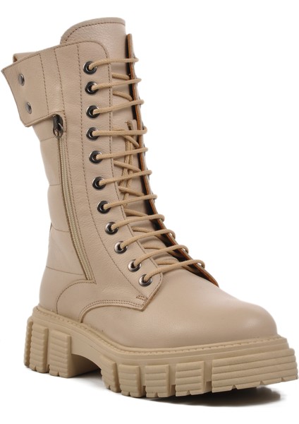 36871-1 Bej Deri Içi Polarlı Kadın Postal Bot modelleri