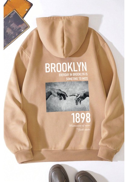 Unisex Oversize 1898 Brooklyn Baskılı Sweatshirt