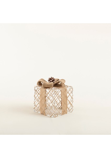 Giftbox Işıklı Dekoratif Obje 15 cm Natural