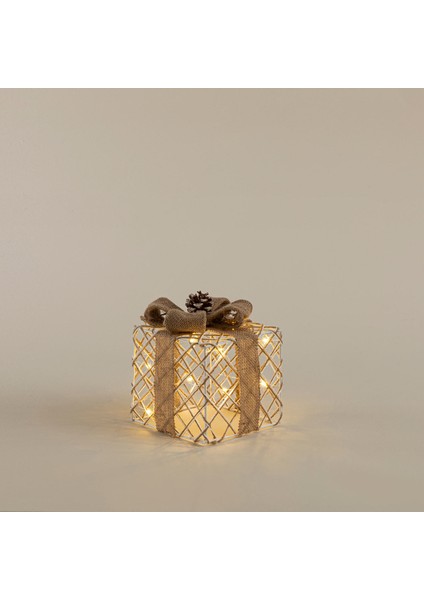 Giftbox Işıklı Dekoratif Obje 15 cm Natural modelleri