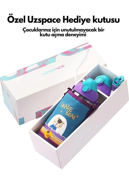 Büyük Boy 700ML Kılıflı Askılı Pipetli/pipetsiz Iki Ayrı Kapaklı Tritan Çocuk Matarası indirimleri