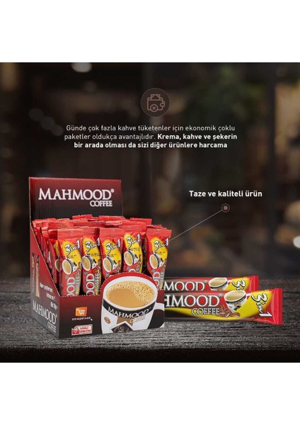 Mahmood Coffee 3 ü 1 Arada 48 Adet Kupa Bardak Hediyeli