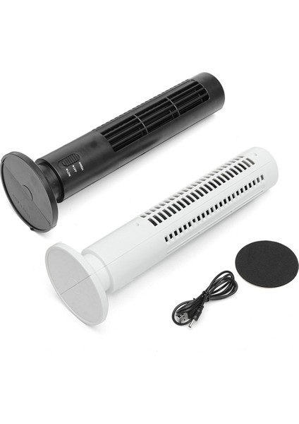 USB Şarj Edilebilir Kule Fanı, Soğutma Taşınabilir Fan Ayakta Göbeksiz Fan Klima Yatak Odası Mutfak Ofis Beyaz (Yurt Dışından)