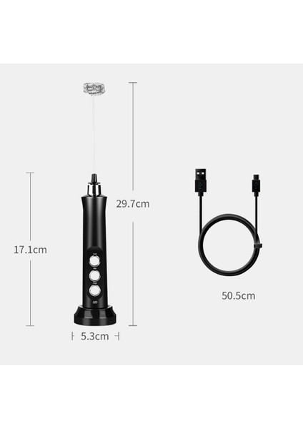 USB Elektrikli Süt Köpürtücüler 3 Hızlı Yumurta Karıştırma Köpürtücü 3 Çırpma El Yumurta Çırpıcı Kahve Içecek Mikseri Pratik, A (Yurt Dışından)