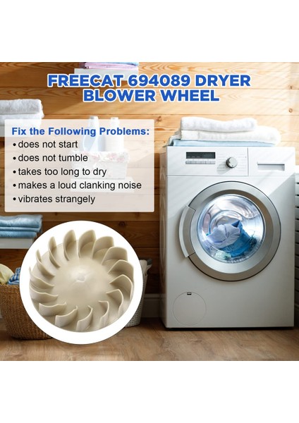 694089 Kurutucu Üfleyici Çarkı, Çoğu Kurutucuyla Uyumlu Yedek Kurutucu Üfleyici DÜZENEĞI-PS11743785'IN Yerine Geçer 279500 (Yurt Dışından)