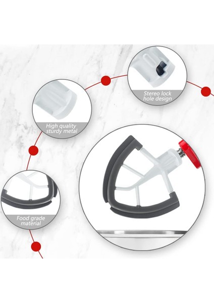 Kitchenaid 4.5-5 Qt Tilt-Head Stand Mikser Yedek Silikon Çırpıcı Kase Kazıyıcı Bıçak Için Flex-Edge Kürek Eki (Yurt Dışından)