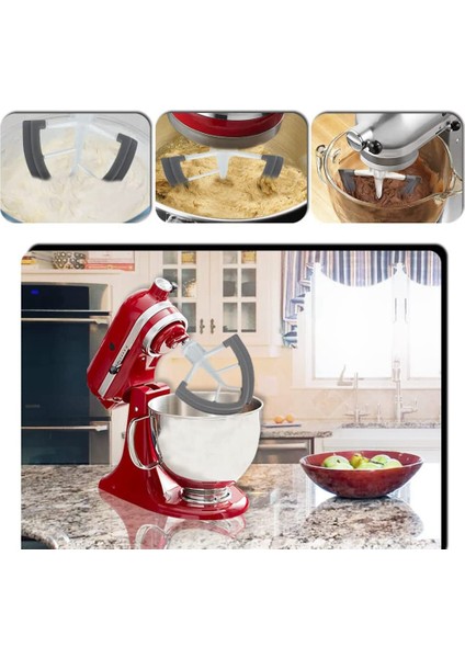 Kitchenaid 4.5-5 Qt Tilt-Head Stand Mikser Yedek Silikon Çırpıcı Kase Kazıyıcı Bıçak Için Flex-Edge Kürek Eki (Yurt Dışından)