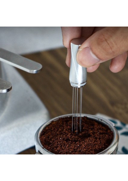 Wdt Aracı Espresso Dağıtım Aracı 5 Iğne Espresso Kahve Karıştırıcı Kolu Standı ile Karıştırma Iğnesi Siyah (Yurt Dışından)