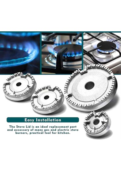 Ocak Şapka Seti Soba Kapağı, Fırın Gazlı Ocak Brülörü Taç Alev Kapağı, Yükseltilmiş Gaz Brülörü Alev Kapağı Çoğu Gaz Sobası Brülörüne Uyuyor (Yurt Dışından)