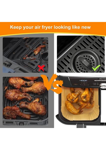 50 Adet Dikdörtgen Tek Kullanımlık Airfryer Pişirme Kağıdı Astar Yapışmaz Pişirme Mat Ninja Foodi Hava Fritöz Aksesuarları (Yurt Dışından) fırsatları