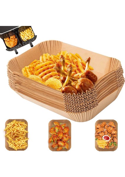 50 Adet Dikdörtgen Tek Kullanımlık Airfryer Pişirme Kağıdı Astar Yapışmaz Pişirme Mat Ninja Foodi Hava Fritöz Aksesuarları (Yurt Dışından) indirimleri