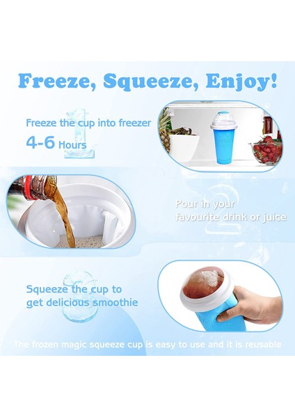 Freeze Magic Slushy Cup, Kapaklı ve Pipetli Smoothie Bardakları, Slushie Maker Cup Harika Şeyler (Yurt Dışından)