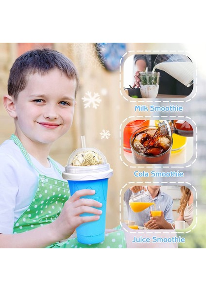 Freeze Magic Slushy Cup, Kapaklı ve Pipetli Smoothie Bardakları, Slushie Maker Cup Harika Şeyler (Yurt Dışından)