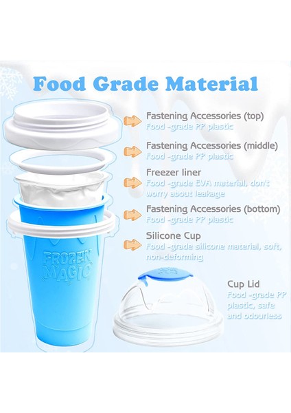 Freeze Magic Slushy Cup, Kapaklı ve Pipetli Smoothie Bardakları, Slushie Maker Cup Harika Şeyler (Yurt Dışından)