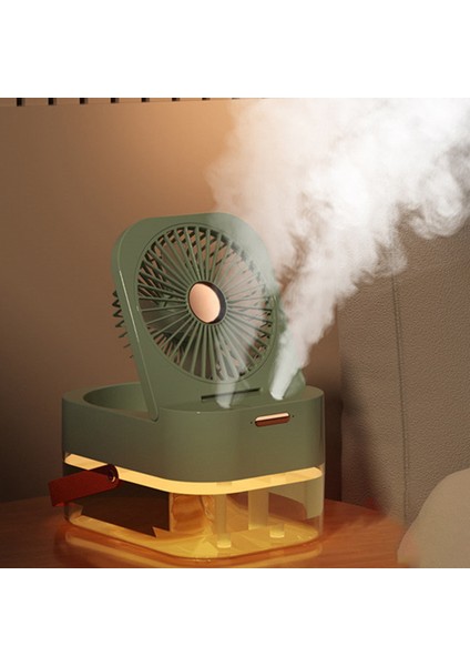 Yeni Nemlendirici Su Buharlı Vantilatör Taşınabilir Fan Hava Soğutucu USB Fan Masaüstü Vantilatör Gece Lambası ile Yaz Ev Aletleri Yeşil (Yurt Dışından)