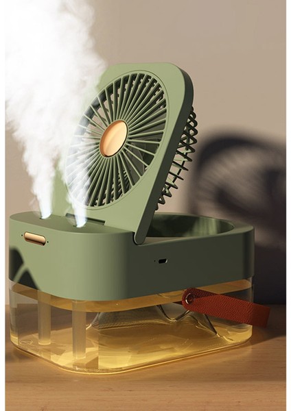 Yeni Nemlendirici Su Buharlı Vantilatör Taşınabilir Fan Hava Soğutucu USB Fan Masaüstü Vantilatör Gece Lambası ile Yaz Ev Aletleri Yeşil (Yurt Dışından)