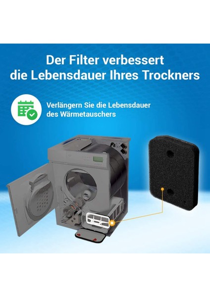 2 Adet Yedek Filtre Miele 9164761 Kurutucu Isı Pompası Kurutucu, Kondenser Kurutucu Filtre Köpük Taban Filtresi Kurutucu Parçaları (Yurt Dışından)