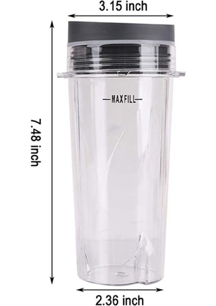 2 Adet 16 Oz Fincan Dört Kapaklı, Blender Yedek Parça Aksesuarları Ninja BL660 BL770 BL740/QB3000/BL810 Blender (Yurt Dışından)