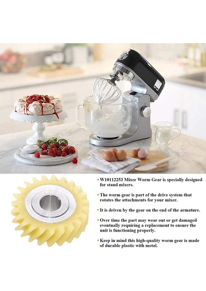 W10112253 9706416 Motor Fırçası W10380496 4162897 Kitchenaid Standı ve Bir Çift Motor Fırçası Için Mikser Sonsuz Tahrik Dişlisi (Yurt Dışından)