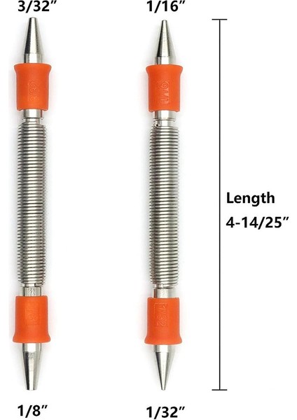2 Adet Bahar Alet Seti 1/32IN, 1/16IN, 3/32IN, 1/8ın Tırnak Zımbası, Ahşap Için Yaylı Perçin Sökme Seti (Yurt Dışından)