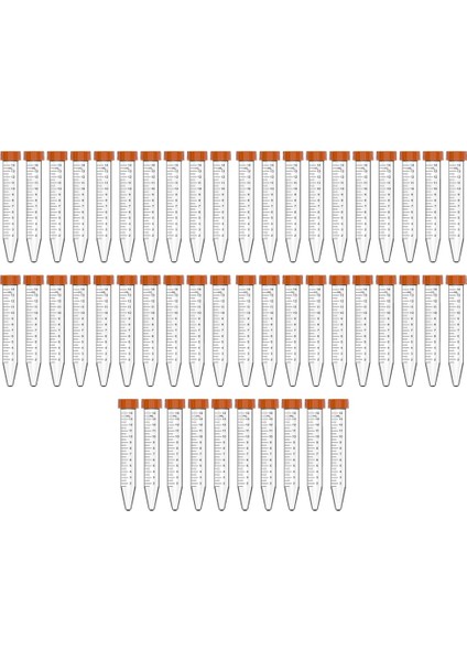 15ML Konik Santrifüj Tüpleri,sızdırmaz Vida Kapaklı50 Adet Steril Tüpler,siyah Mezuniyetli Konik Tüpler (Yurt Dışından)
