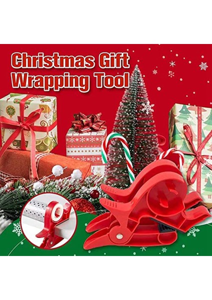 2 Adet Bant Tutucu Noel Ambalaj Kağıdı Masa Kelepçesi - Masa Üstü Hediye Paketleme Aracı, Noel Ambalaj Bandı Dağıtıcı (Yurt Dışından)