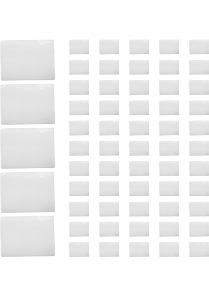 60 Paket 3,5 x 4,7 Inç Kendinden Yapışkanlı Etiket Tutucu Kart Cepleri Etiket Tutucu Şeffaf Plastik Kütüphane Kartı Tutucu (Yurt Dışından)