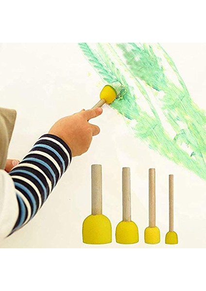 60 Parça Yuvarlak Boya Köpük Sünger Fırça Seti Boyama Araçları, Fırça Seti, Çocuk El Sanatları Için Uygun (Yurt Dışından)