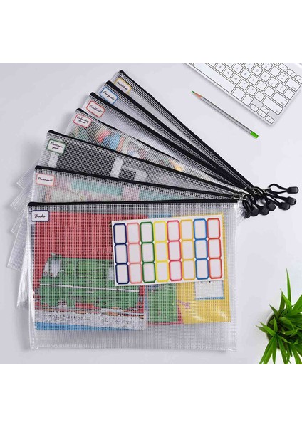 12PCS A3 Klasörü, Bilgi Fermuarlı Çanta Plastik Cüzdan Örgü Dosya Çantası Fermuarlı Çanta Fermuarlı Cüzdan (Yurt Dışından)