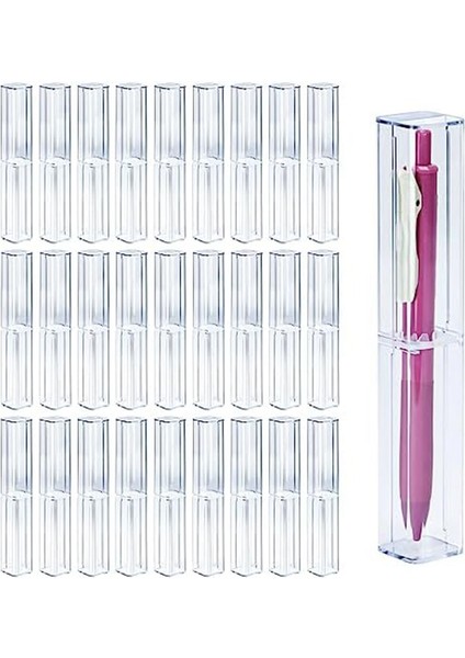 25 Adet Şeffaf Akrilik Kalem Kutusu, Yeniden Kullanılabilir Kalem Hediye Kutusu Boş Plastik Kalem Saklama Kabı Kalem Ambalaj Kutusu Seti (Yurt Dışından)