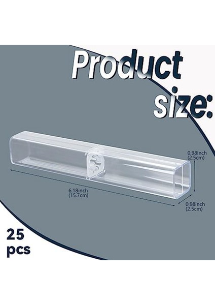 25 Adet Şeffaf Akrilik Kalem Kutusu, Yeniden Kullanılabilir Kalem Hediye Kutusu Boş Plastik Kalem Saklama Kabı Kalem Ambalaj Kutusu Seti (Yurt Dışından) fiyatları