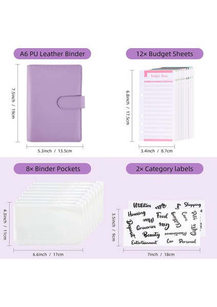 Bütçeleme Için Nakit Zarflar,a6 Bütçe Dosyalayıcı,cilt Cepleri,gider Bütçe Sayfaları,para Klasörü Cüzdan Düzenleyici(Mor) (Yurt Dışından) modelleri